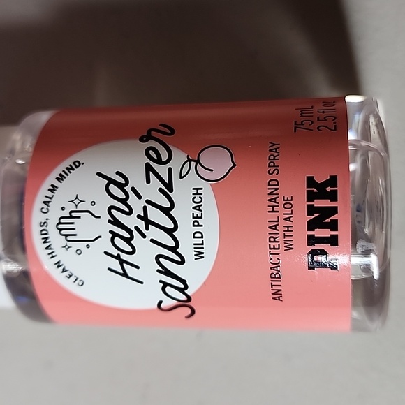 2 Victoria’s Secret PINK Wild Peach 2.5 FLoz Hand Sanitzer & 2 Cozies NEW - Picture 5 of 7